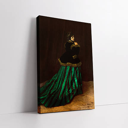 Картина на полотні "Клод Моне, Жінка в зеленому, Claude Monet, The Woman in the Green Dress", 60×40см, фото 1