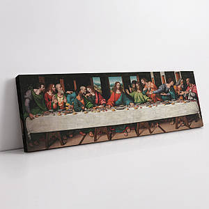 Картина на полотні "Леонардо да Вінчі, Тайна вечеря, Leonardo da Vinci, The Last Supper", 60×168см