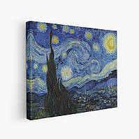 Картина на холсте "Ван Гог, Звёздная ночь, Vincent van Gogh, The Starry Night", 48×60см