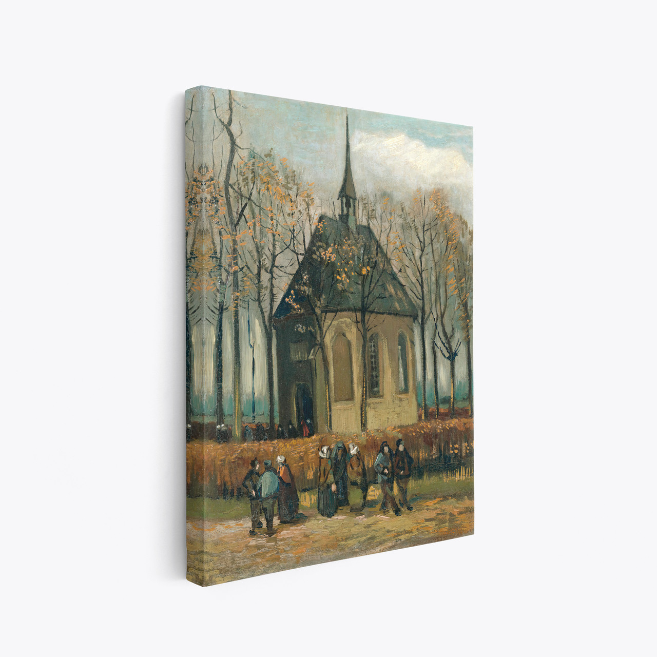 Картина на полотні "Ван Гог, Вихід із протестантської церкви, Vincent van Gogh, Church at Nuenen", 60×47см