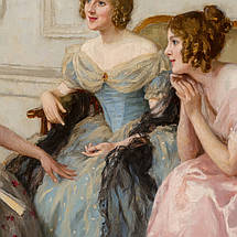 Картина на полотні "Чарльз Гейг-Вуд, Плітки, Charles Haigh-Wood, Gossip", 60×97см, фото 2