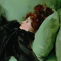 Картина на полотні "Рамон Касас, Юна декадентка, Ramon Casas, A Decadent Girl", 43×60см, фото 2