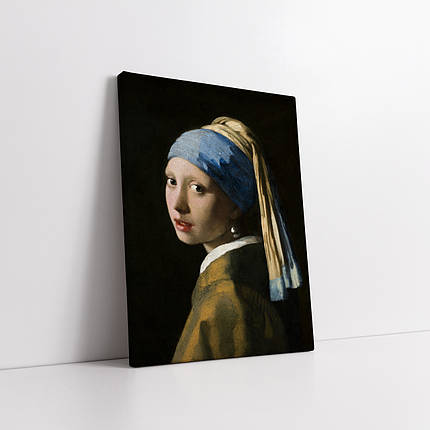 Картина на полотні "Ян Вермер, Дівчина з перловою сережкою, Johannes Vermeer", 60×43см, фото 1