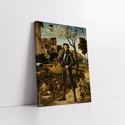 Картина на полотні "Вітторе Карпаччо, Молодий лицар, Carpaccio Vittore, Young Knight in a Landscape", 60×43см, фото 1