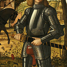 Картина на полотні "Вітторе Карпаччо, Молодий лицар, Carpaccio Vittore, Young Knight in a Landscape", 60×43см, фото 3
