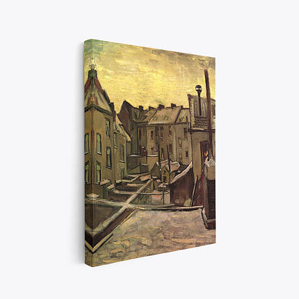 Картина на полотні "Вінсент ван Гог, Задвірки старих будинків, Vincent van Gogh, Backyards of Old Houses", 60×46см, фото 1