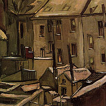 Картина на полотні "Вінсент ван Гог, Задвірки старих будинків, Vincent van Gogh, Backyards of Old Houses", 60×46см, фото 2