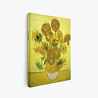 Картина на холсте "Винсент ван Гог, Подсолнухи, Vincent van Gogh, Sunflowers", 60×45см