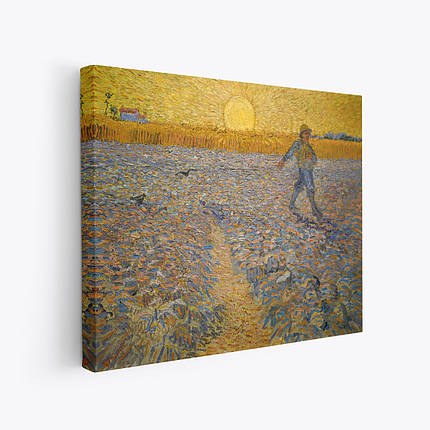 Картина на полотні "Вінсент ван Гог, Сіяч, Vincent van Gogh, Sower at Sunset", 47×60см, фото 1