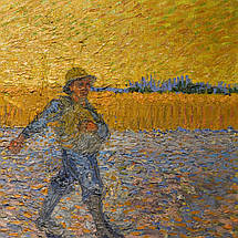 Картина на полотні "Вінсент ван Гог, Сіяч, Vincent van Gogh, Sower at Sunset", 47×60см, фото 3