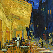 Картина на полотні "Вінсент ван Гог, Нічна тераса кафе, Vincent van Gogh, Café Terrace at Night", 60×48см, фото 3
