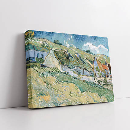 Картина на полотні "Вінсент ван Гог, Халупки, Vincent van Gogh, Thatched Cottages", 45×60см, фото 1