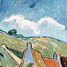 Картина на полотні "Вінсент ван Гог, Халупки, Vincent van Gogh, Thatched Cottages", 45×60см, фото 2