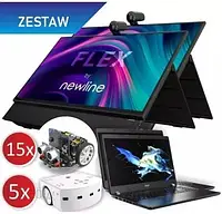 Проекційний екран (інтерактивна дошка) Zestaw: 2x Newline Flex + 2x Acer + 15x Maqueen + 5x Thymio