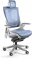 Крісло Ergonomiczny Fotel Wau 2 Biały Siatka Blue Nw43