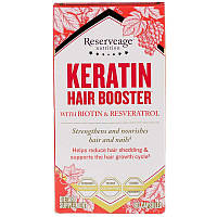 Кератин усилитель для волос Keratin Hair Booster ReserveAge Nutrition с биотином и ресвератролом 60 капсул