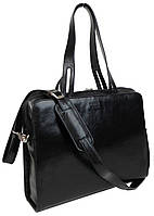 Женская деловая сумка портфель из натуральной кожи Sheff Черный (S5103.10) ML, код: 8302050