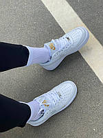 Nike Air Force 1 White Light Grey Logo кроссовки и кеды высокое качество Размер 41