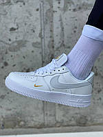 Кроссовки, кеды отличное качество Nike Air Force 1 White Light Grey Logo Размер 41