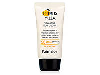 Восстанавливающий солнцезащитный крем для лица FarmStay Citrus Yuja Vitalizing Sun Cream SPF 50+ PA++++, 70г