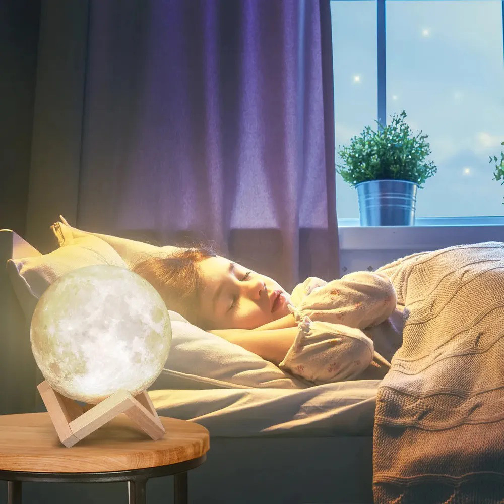 Проекційний 3d світильник нічник Moon Lamp 13 см | Дитячі каганці 3d lamp | Світильник-нічник CZ-576 3d
