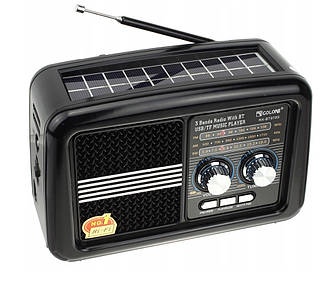 Портативний радіоприймач програвач RX-BT978S з функцією Bluetooth з акумулятором та сонячною панелю