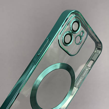 Чохол для Apple iPhone 12 прозорий чохол з магсейф на телефон айфон 12 салатовий h3b, фото 2