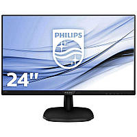 Монитор 24" FullHD 1920*1080 IPS Philips 243V7QDSB/00 LED безрам. 75Hz VGA DVI HDMI чёрный новый