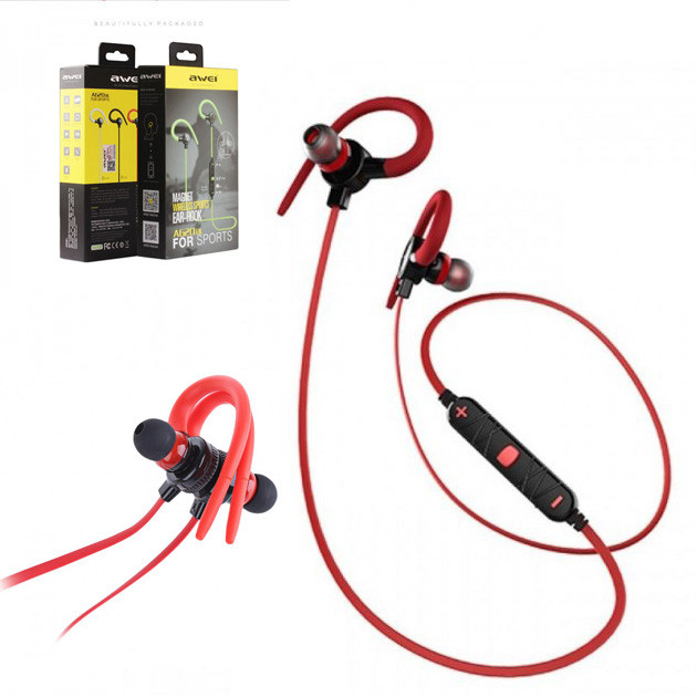 Бездротові навушники Bluetooth Awei A620BL з магнітами. MP-590 Колір: червоний