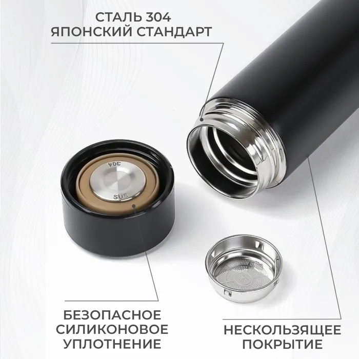 Якісний сімейний термос UNIQUE UN-1006 500 мл, Термос з датчиком PM-356 температури легкий