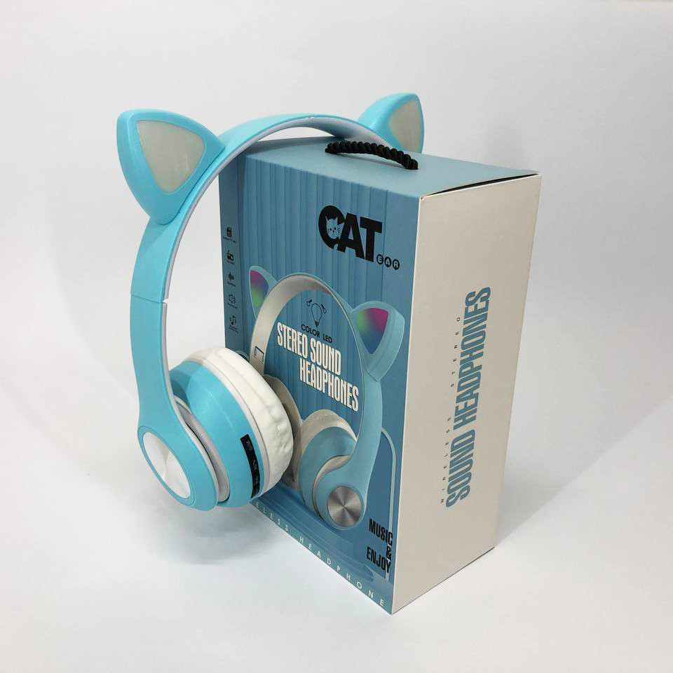 Бездротові навушники з bluetooth ST37M, Бездротові навушники cat ear, Бездротові навушники ZR-560 з вушками