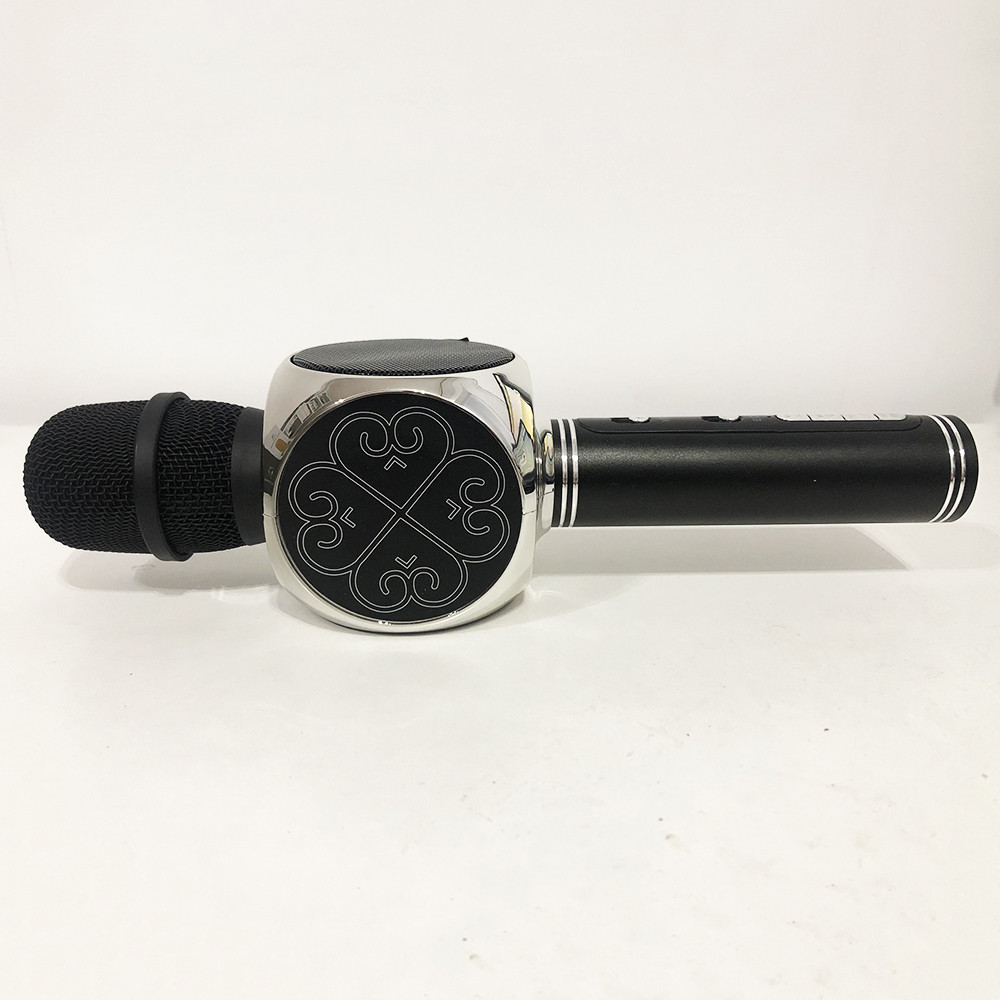 Бездротовий Bluetooth Мікрофон для Караоке Мікрофон DM Karaoke Y 63 + BT. Колір: чорний CD-498 з сріблом