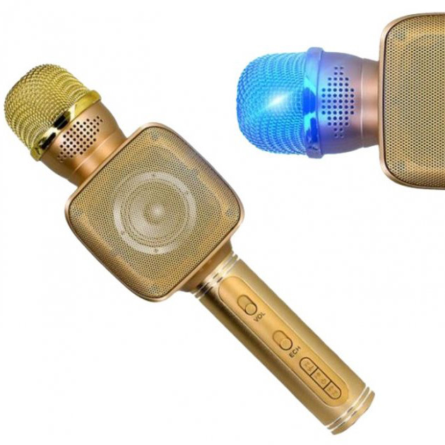 Караоке мікрофон з bluetooth динаміком Magic Karaoke YS-68 золотий Караоке мікрофон PA-405 для дітей
