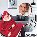 Толстовка плед з капюшоном і рукавами Huggle Hoodie оверсайз. QP-558 Колір: червоний, фото 7