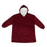 Толстовка плед з капюшоном і рукавами Huggle Hoodie оверсайз. QP-558 Колір: червоний, фото 8