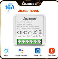 Умный выключетель, реле Aubess протокол Zigbee 3.0, Tuya, Smart life