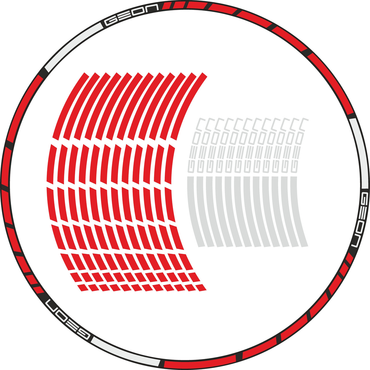 Наклейка на обід колеса Geon Red White