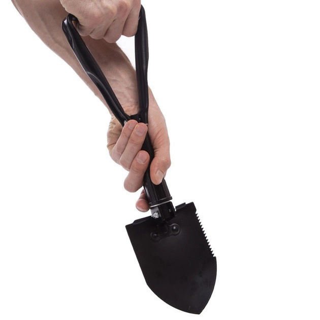 Лопата туристична багатофункціональна Shovel 009, міні лопата для кемпінгу, саперна лопата. JC-522 Колір: чорний