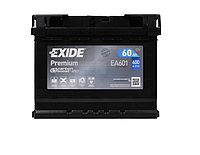 Аккумулятор автомобильный Exide Premium 60 А·год (-/+) Euro 600 А (EA601) 6СТ-60 (стартерный)