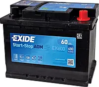 Аккумулятор автомобильный Exide START-STOP AGM 60Ah Ев (-/+) (680EN) (д242*ш175*в190) (EK600)