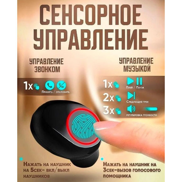 Вакуумні навушники M90 Pro True Wireless Earbuds / Сенсорні бездротові навушники / Навушники IN-729 для бігу