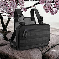 Черная сумка мужская тактическая нагрудная, Армейская сумка через плечо, Нагрудна XT-760 сумка кобура