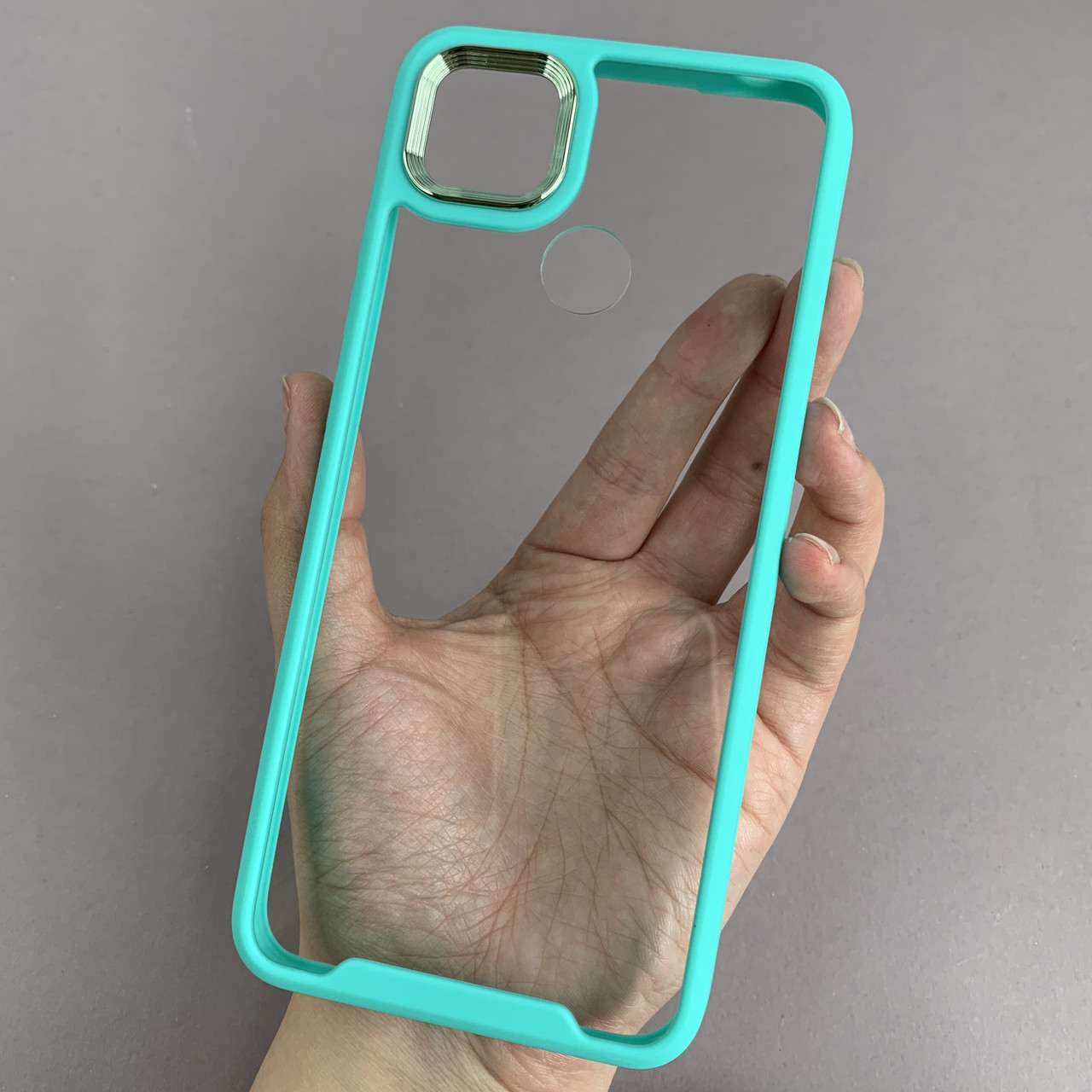 Чохол для Xiaomi Redmi 9C прозорий з бортиком для камери чохол на телефон сяомі редмі 9с бірюзовий k6h