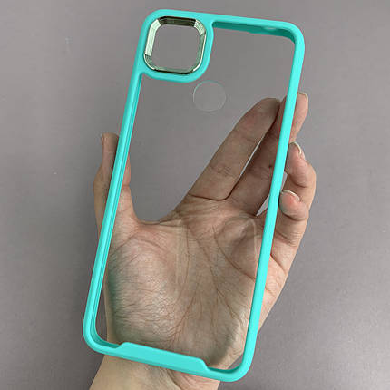 Чохол для Xiaomi Redmi 9C прозорий з бортиком для камери чохол на телефон сяомі редмі 9с бірюзовий k6h, фото 1