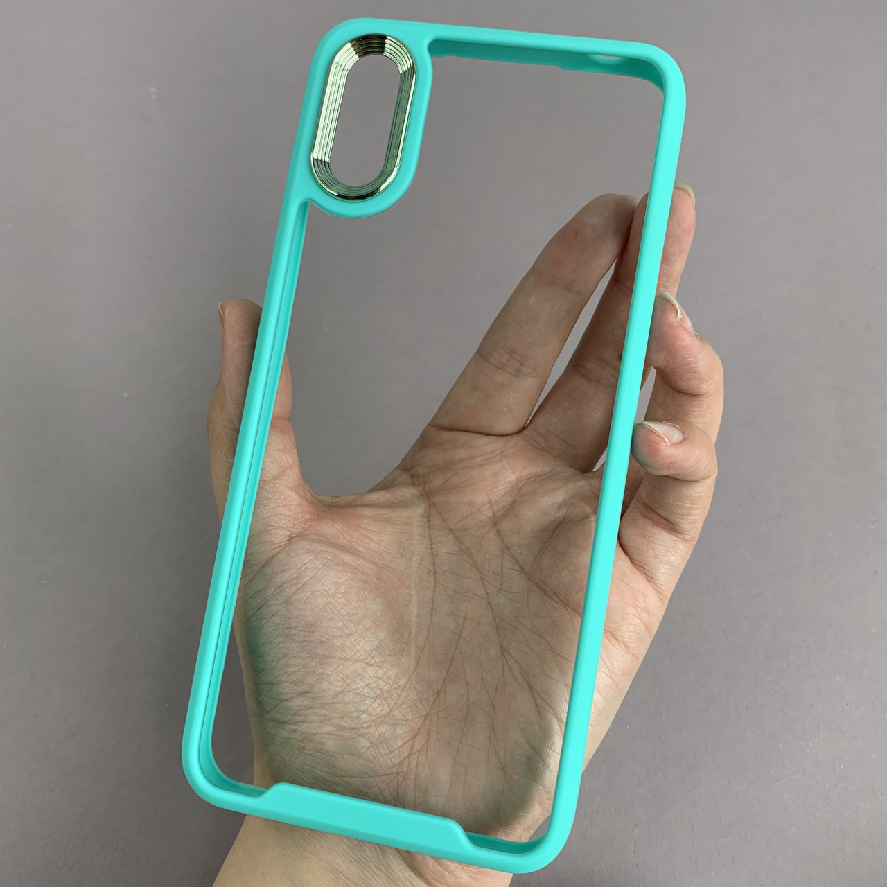 Чохол для Xiaomi Redmi 9A прозорий з бортиком для камери чохол на телефон сяомі редмі 9а бірюзовий k6h