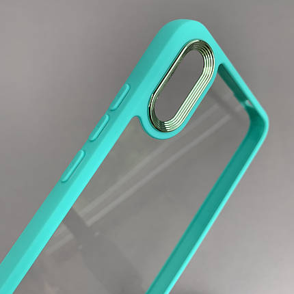 Чохол для Xiaomi Redmi 9A прозорий з бортиком для камери чохол на телефон сяомі редмі 9а бірюзовий k6h, фото 3