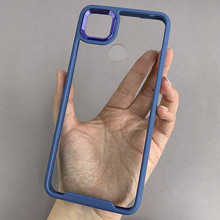 Чохол для Xiaomi Redmi 9C прозорий з бортиком для камери чохол на телефон сяомі редмі 9с синій k6h, фото 1