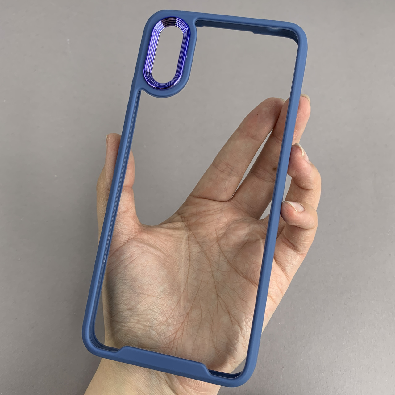 Чохол для Xiaomi Redmi 9A прозорий з бортиком для камери чохол на телефон сяомі редмі 9а синій k6h
