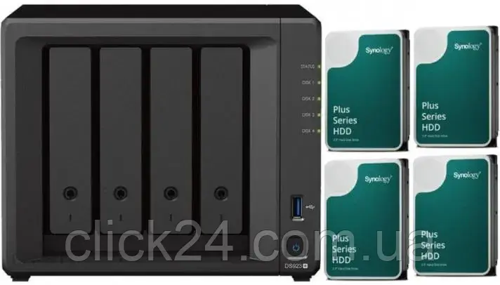 Диск Serwer plików Synology DS923+ 4-bay + 4 x Dysk Synology HAT3300-4T 4TB 256MB 5400 obr./min