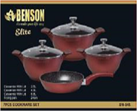Набор посуды Benson BN-345 с мраморным покрытием 7 предметов Красный Весенняя распродажа!